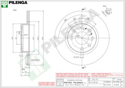 5168 PILENGA Тормозной диск