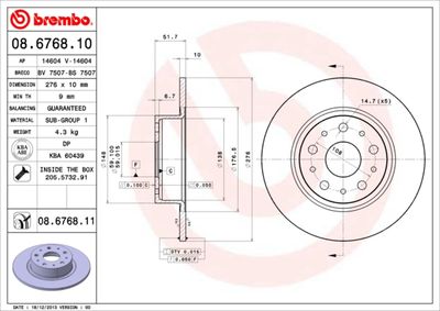 08676811 BREMBO Тормозной диск