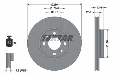 92119203 TEXTAR Тормозной диск