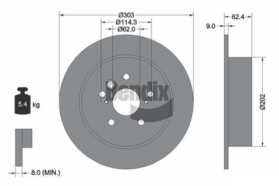 BDS1421 BENDIX Braking Тормозной диск