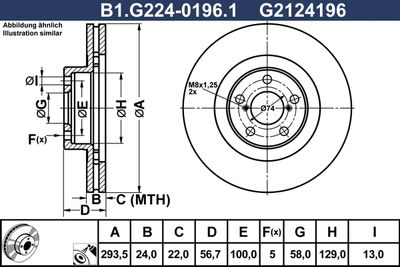 B1G22401961 GALFER Тормозной диск