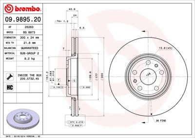 BS8873 BRECO Тормозной диск