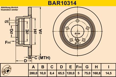 BAR10314 BARUM Тормозной диск