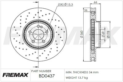 BD0437 FREMAX Тормозной диск