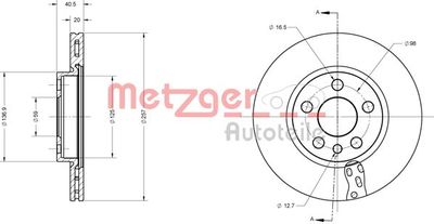 6110528 METZGER Тормозной диск