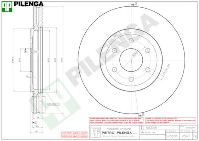 V567 PILENGA Тормозной диск