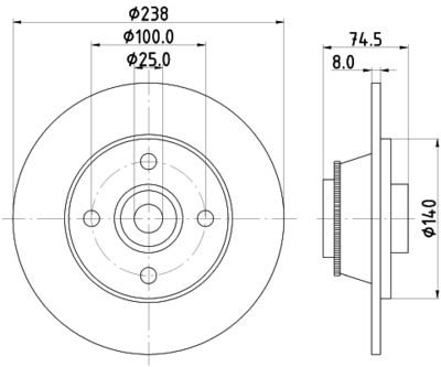 8DD355113441 HELLA PAGID Тормозной диск