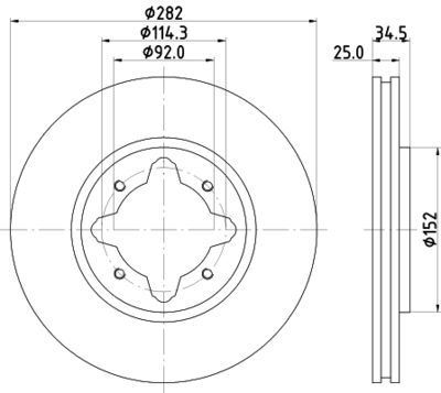 8DD355104971 HELLA PAGID Тормозной диск