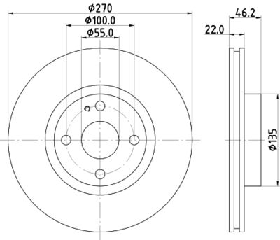 8DD355115361 HELLA PAGID Тормозной диск