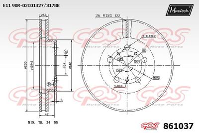 861037 MAXTECH Тормозной диск