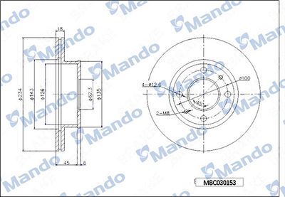 MBC030153 MANDO Тормозной диск