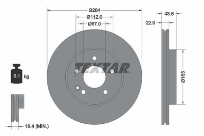92059405 TEXTAR Тормозной диск