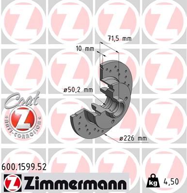 600159952 ZIMMERMANN Тормозной диск