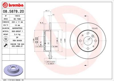 08587820 BREMBO Тормозной диск