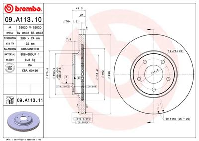 09A11310 BREMBO Тормозной диск