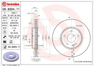 09830411 BREMBO Тормозной диск