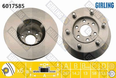 6017585 GIRLING Тормозной диск