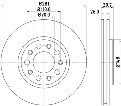 8DD355117231 HELLA PAGID Тормозной диск