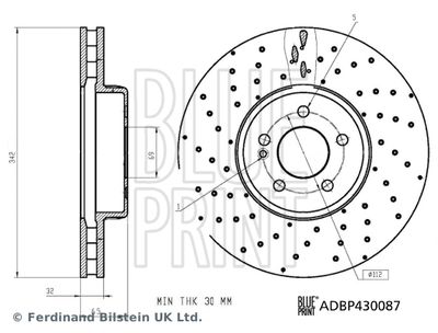 ADBP430087 BLUE PRINT Тормозной диск