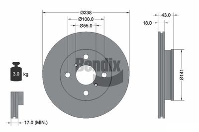 BDS1982 BENDIX Braking Тормозной диск