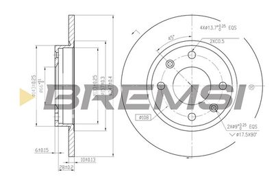 CD6059S BREMSI Тормозной диск