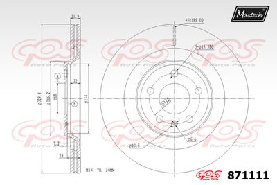 871111 MAXTECH Тормозной диск