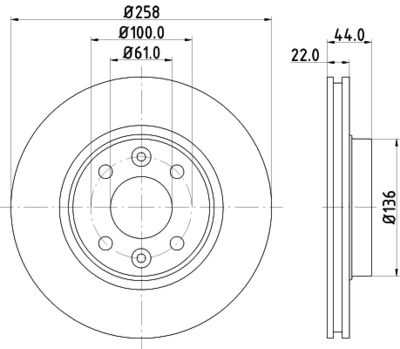 8DD355119461 HELLA PAGID Тормозной диск