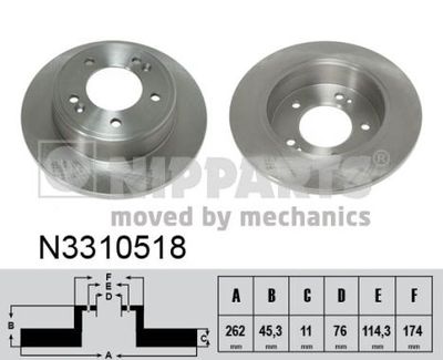 N3310518 NIPPARTS Тормозной диск