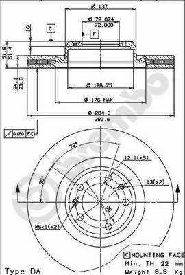 BS8023 BRECO Тормозной диск