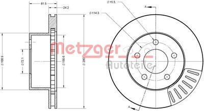 6110653 METZGER Тормозной диск