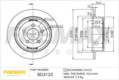 BD5125 FREMAX Тормозной диск