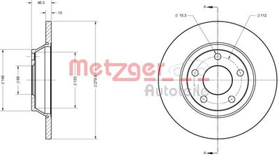 6110242 METZGER Тормозной диск