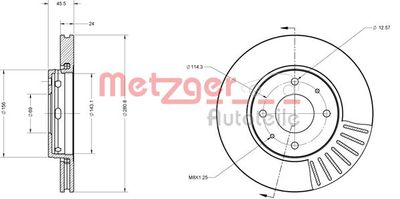 6110306 METZGER Тормозной диск