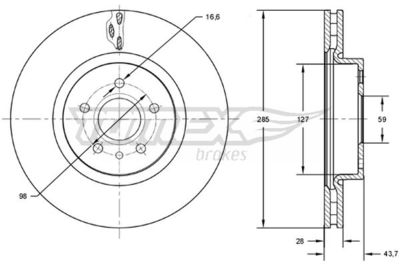 TX7313 TOMEX Brakes Тормозной диск