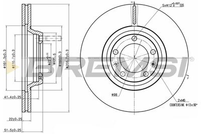 CD6168V BREMSI Тормозной диск