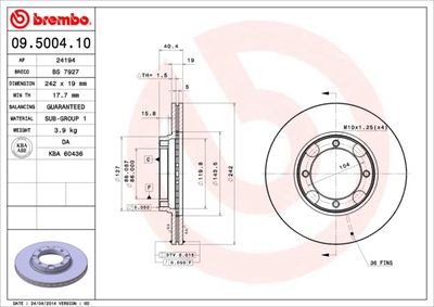 BS7927 BRECO Тормозной диск