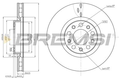 CD8555V BREMSI Тормозной диск