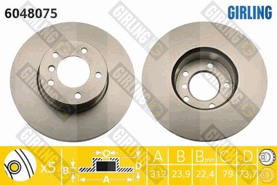 6048075 GIRLING Тормозной диск