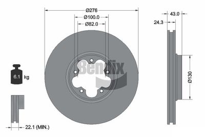 BDS1336 BENDIX Braking Тормозной диск