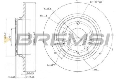 CD7500S BREMSI Тормозной диск