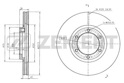 BS5734 ZEKKERT Тормозной диск