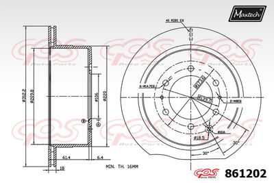 861202 MAXTECH Тормозной диск