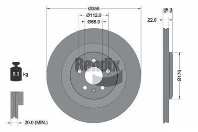 BDS1910 BENDIX Braking Тормозной диск