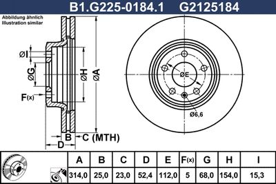 B1G22501841 GALFER Тормозной диск