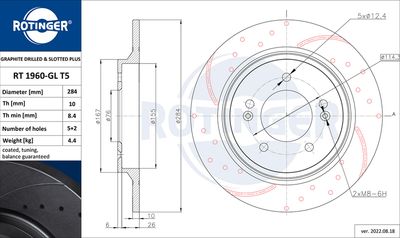 RT1960GLT5 ROTINGER Тормозной диск