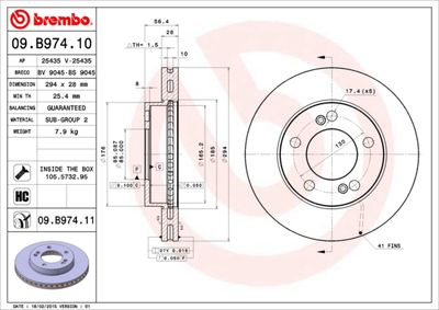 09B97411 BREMBO Тормозной диск