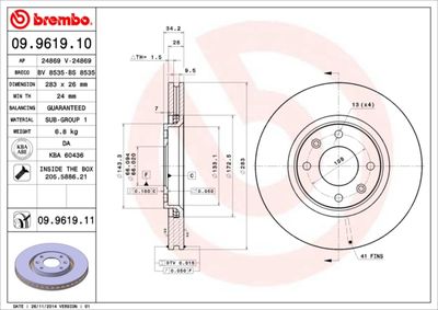 09961910 BREMBO Тормозной диск