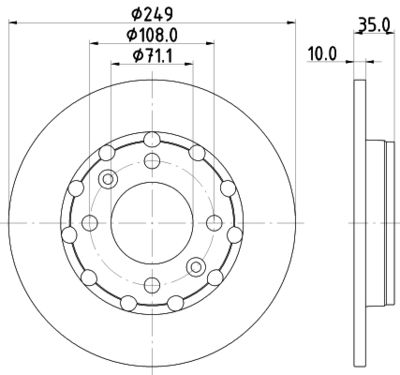 8DD355133571 HELLA PAGID Тормозной диск