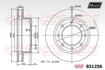 831256 MAXTECH Тормозной диск