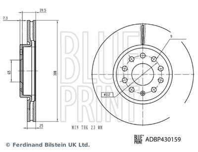 ADBP430159 BLUE PRINT Тормозной диск